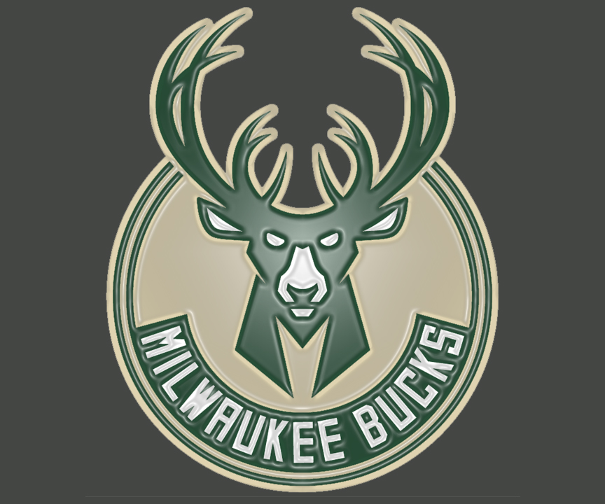 Milwaukee Bucks Plastic Effect Logo iron on paper